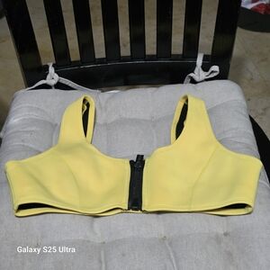 Vibrant Yellow Zip-Front Swim Coverup HOAKA SWIMWEAR size Small